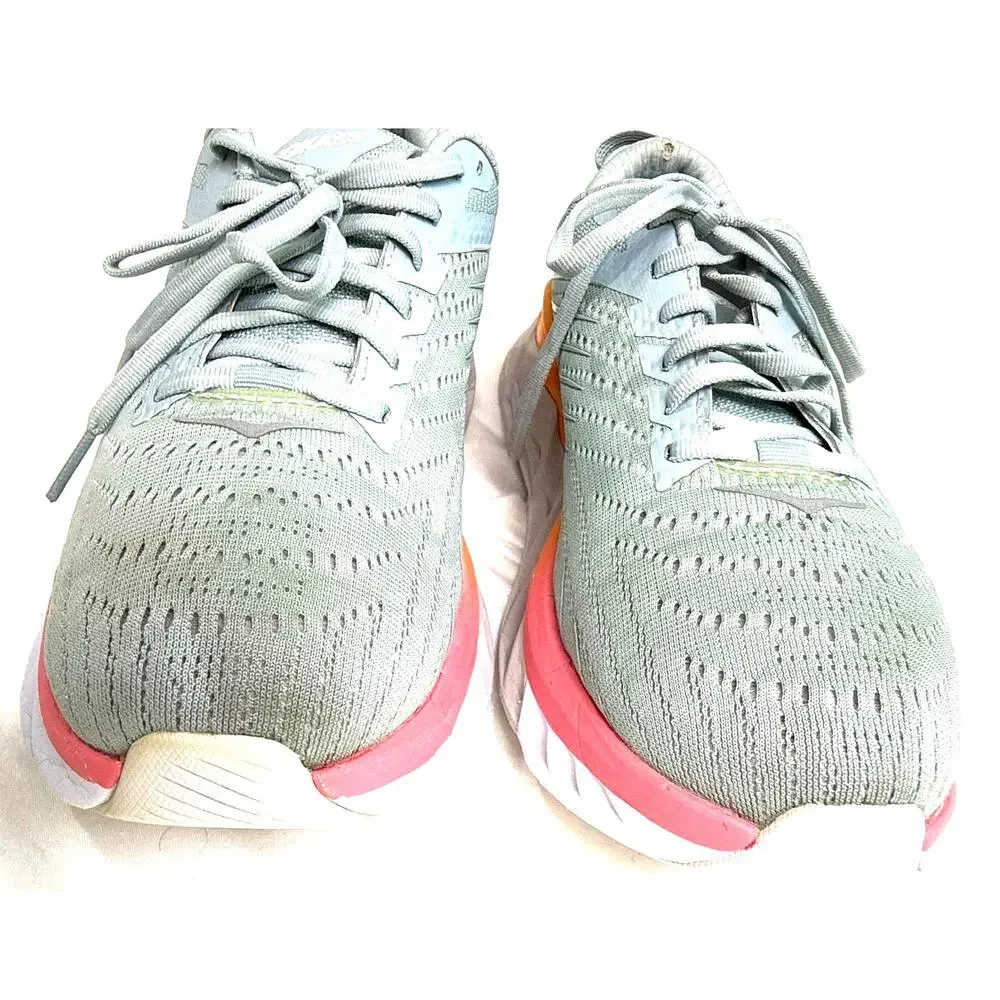 HOKA Arahi 4 Running Shoes Gray Orange Pink Women's US 9 EU 41 1/3 Stability